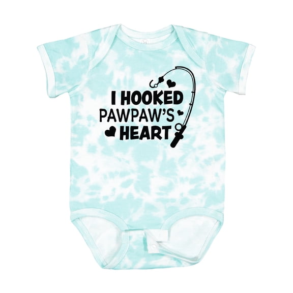 Inktastic I Hooked Pawpaw's Heart with Fishing Rod Boys or Girls Baby Bodysuit
