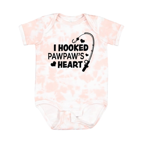 Inktastic I Hooked Pawpaw's Heart with Fishing Rod Boys or Girls Baby Bodysuit