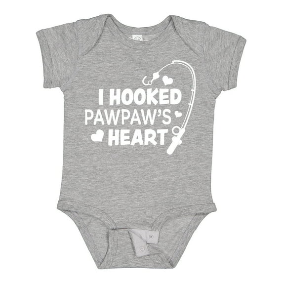 Inktastic I Hooked Pawpaw's Heart with Fishing Rod Boys or Girls Baby Bodysuit