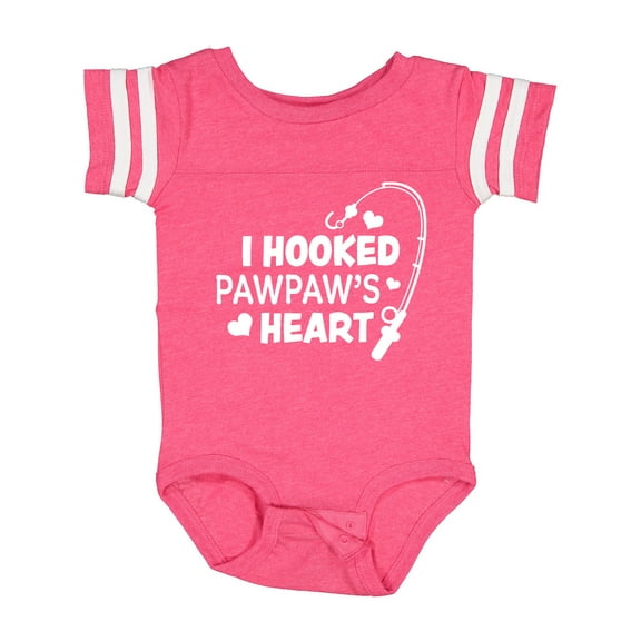 Inktastic I Hooked Pawpaw's Heart with Fishing Rod Boys or Girls Baby Bodysuit