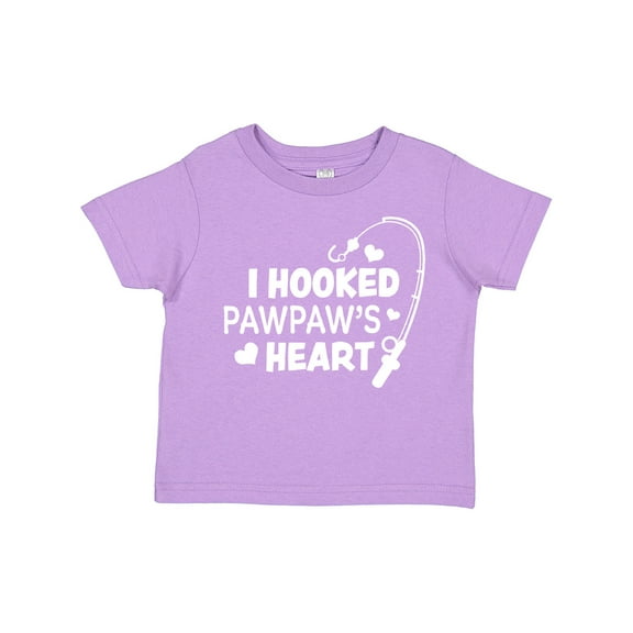 Inktastic I Hooked Pawpaw's Heart with Fishing Rod Boys or Girls Toddler T-Shirt