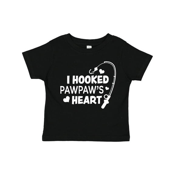 Inktastic I Hooked Pawpaw's Heart with Fishing Rod Boys or Girls Toddler T-Shirt
