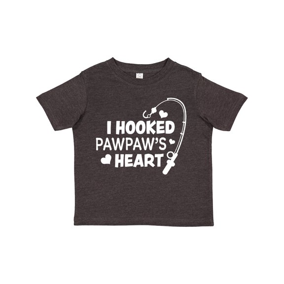 Inktastic I Hooked Pawpaw's Heart with Fishing Rod Boys or Girls Toddler T-Shirt