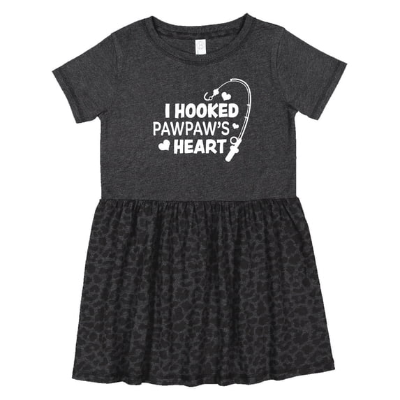 Inktastic I Hooked Pawpaw's Heart with Fishing Rod Girls Toddler Dress