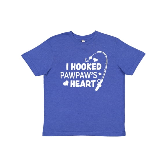 Inktastic I Hooked Pawpaw's Heart with Fishing Rod Youth T-Shirt