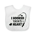 thumbnail image 1 of Inktastic I Hooked Yayas Heart with Fishing Rod Boys or Girls Baby Bib, 1 of 4