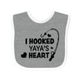 thumbnail image 1 of Inktastic I Hooked Yayas Heart with Fishing Rod Boys or Girls Baby Bib, 1 of 4