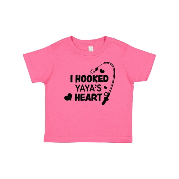 Inktastic I Hooked Yayas Heart with Fishing Rod Boys or Girls Baby T-Shirt
