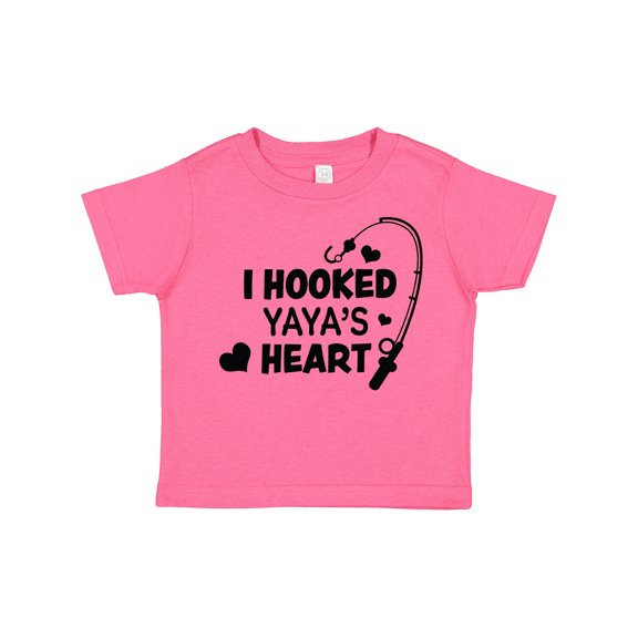 Inktastic I Hooked Yayas Heart with Fishing Rod Boys or Girls Toddler T-Shirt