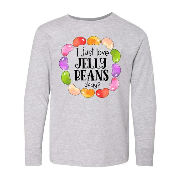 Inktastic I Just Love Jellybeans, Okay? Easter Candy Long Sleeve Youth T-Shirt