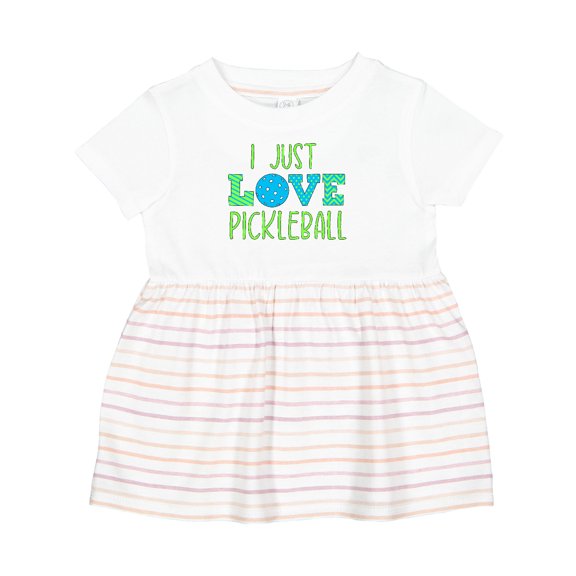 Inktastic I Just Love Pickleball in Blue and Green Girls Baby Dress