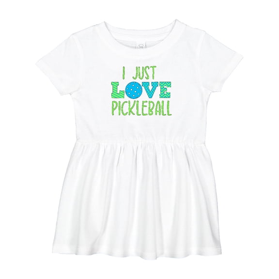 Inktastic I Just Love Pickleball in Blue and Green Girls Baby Dress