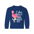 thumbnail image 1 of Inktastic I Just Really Like Flamingos Ok with Pink Flamingo Long Sleeve Youth T-Shirt, 1 of 5