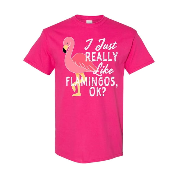 Inktastic I Just Really Like Flamingos Ok with Pink Flamingo T-Shirt