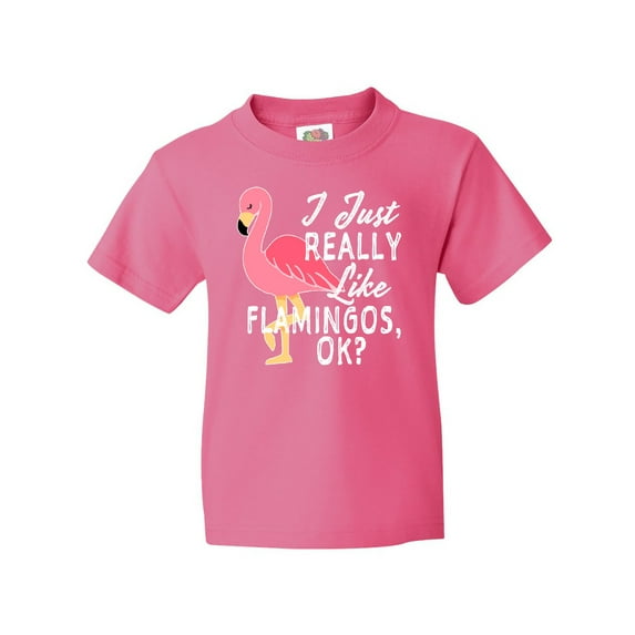 Inktastic I Just Really Like Flamingos Ok with Pink Flamingo Youth T-Shirt