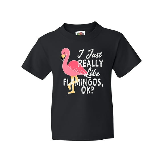 Inktastic I Just Really Like Flamingos Ok with Pink Flamingo Youth T-Shirt