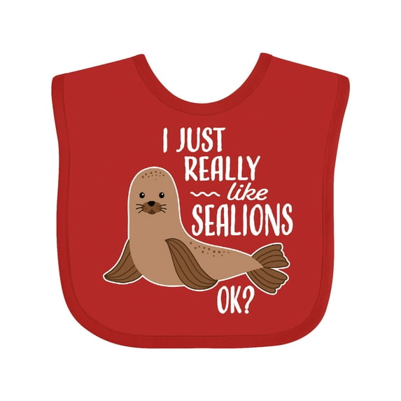 Inktastic I Just Really Like Sea Lions Ok Boys or Girls Baby Bib