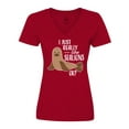 thumbnail image 1 of Inktastic I Just Really Like Sea Lions Ok Women's V-Neck T-Shirt, 1 of 5