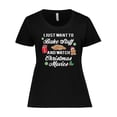 thumbnail image 1 of Inktastic I Just Want to Bake Stuff and Watch Christmas Movies Women's Plus Size T-Shirt, 1 of 5