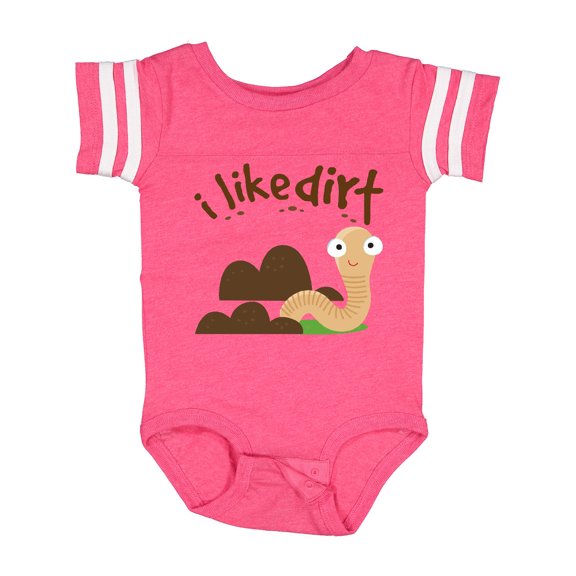 Inktastic I Like Dirt Earthworm Boys or Girls Baby Bodysuit