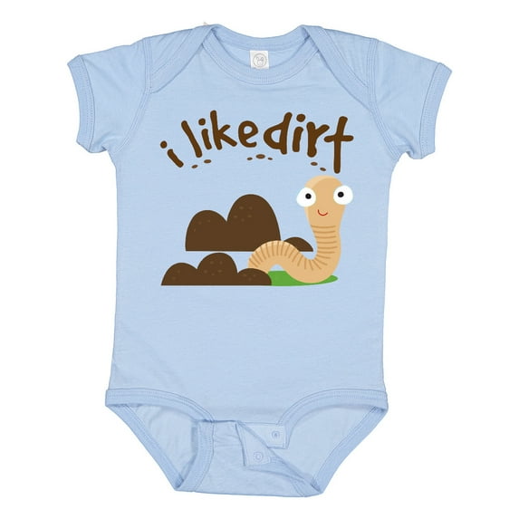 Inktastic I Like Dirt Earthworm Boys or Girls Baby Bodysuit