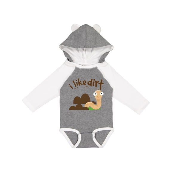 Inktastic I Like Dirt Earthworm Boys or Girls Long Sleeve Baby Bodysuit
