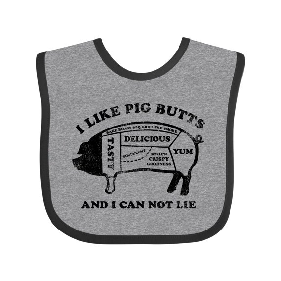 Inktastic I Like Pig Butts Boys or Girls Baby Bib
