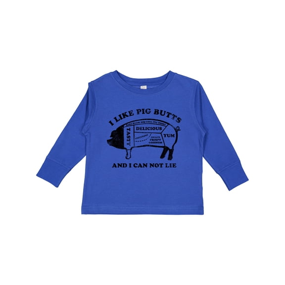 Inktastic I Like Pig Butts Boys or Girls Long Sleeve Toddler T-Shirt