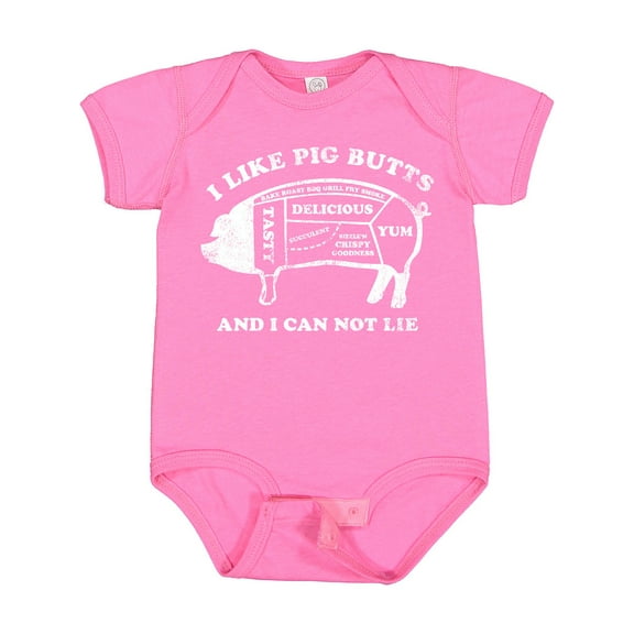 Inktastic I Like Pig Butts WHT Boys or Girls Baby Bodysuit