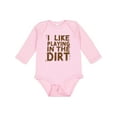 thumbnail image 1 of Inktastic I Like Playing in the Dirt Boys or Girls Long Sleeve Baby Bodysuit, 1 of 5