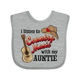 thumbnail image 1 of Inktastic I Listen to Country Music with My Auntie Guitar and Hat Boys or Girls Baby Bib, 1 of 4