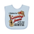 thumbnail image 1 of Inktastic I Listen to Country Music with My Auntie Guitar and Hat Boys or Girls Baby Bib, 1 of 4