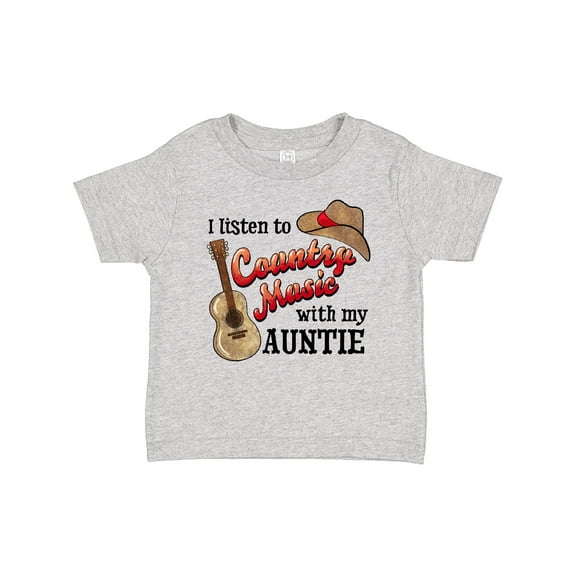 Inktastic I Listen to Country Music with My Auntie Guitar and Hat Boys or Girls Baby T-Shirt