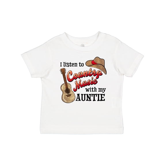 Inktastic I Listen to Country Music with My Auntie Guitar and Hat Boys or Girls Baby T-Shirt