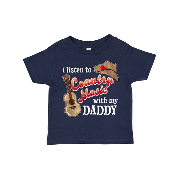 Inktastic I Listen to Country Music with My Daddy Guitar and Hat Boys or Girls Toddler T-Shirt