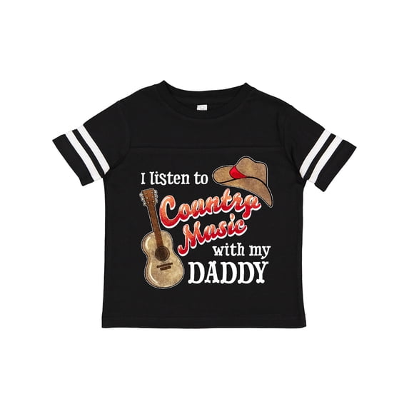 Inktastic I Listen to Country Music with My Daddy Guitar and Hat Boys or Girls Toddler T-Shirt