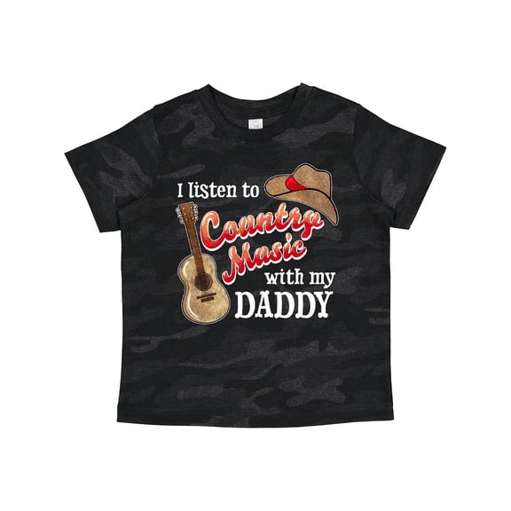 Inktastic I Listen to Country Music with My Daddy Guitar and Hat Boys or Girls Toddler T-Shirt