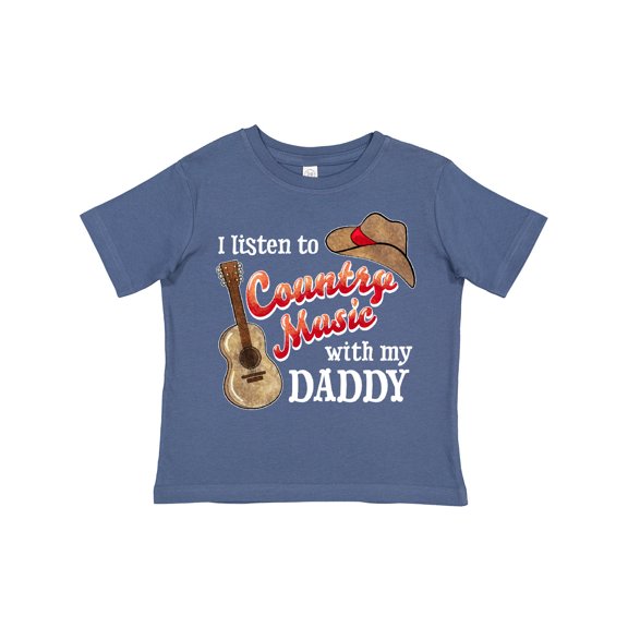 Inktastic I Listen to Country Music with My Daddy Guitar and Hat Boys or Girls Toddler T-Shirt