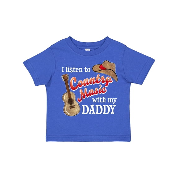 Inktastic I Listen to Country Music with My Daddy Guitar and Hat Boys or Girls Toddler T-Shirt