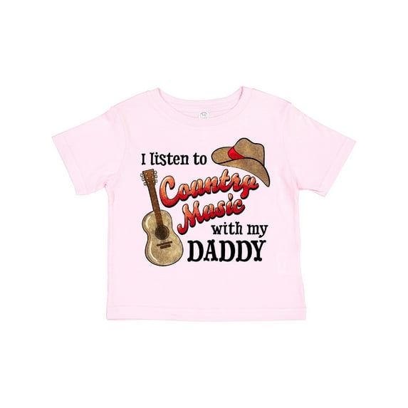 Inktastic I Listen to Country Music with My Daddy Guitar and Hat Boys or Girls Toddler T-Shirt