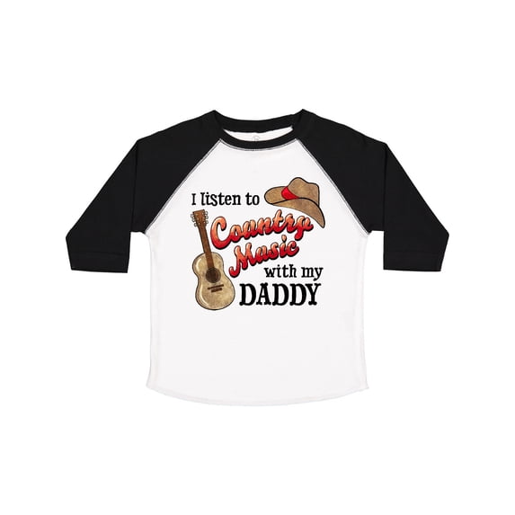 Inktastic I Listen to Country Music with My Daddy Guitar and Hat Boys or Girls Toddler T-Shirt