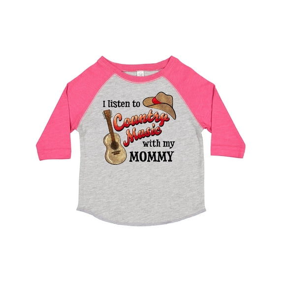 Inktastic I Listen to Country Music with My Mommy with Guitar and Hat Boys or Girls Toddler T-Shirt
