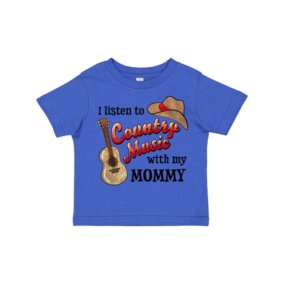 Inktastic I Listen to Country Music with My Mommy with Guitar and Hat Boys or Girls Toddler T-Shirt