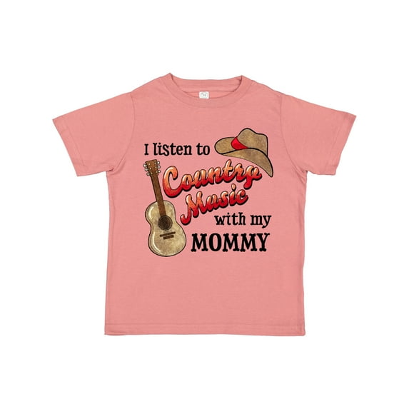 Inktastic I Listen to Country Music with My Mommy with Guitar and Hat Boys or Girls Toddler T-Shirt