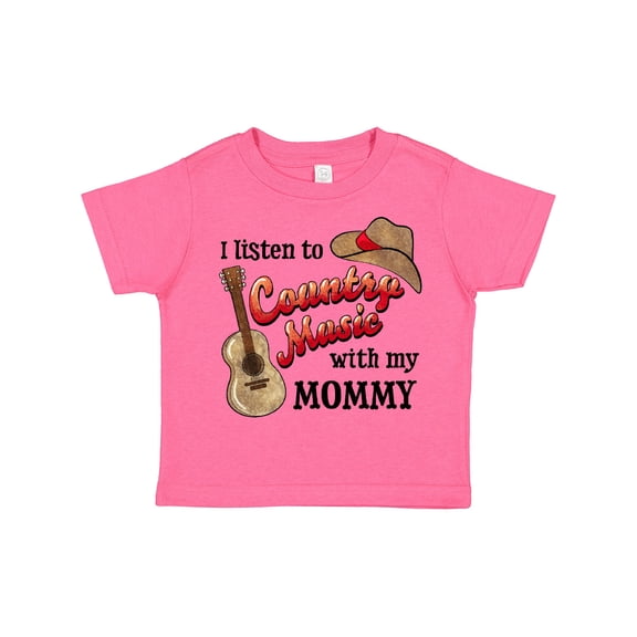 Inktastic I Listen to Country Music with My Mommy with Guitar and Hat Boys or Girls Toddler T-Shirt