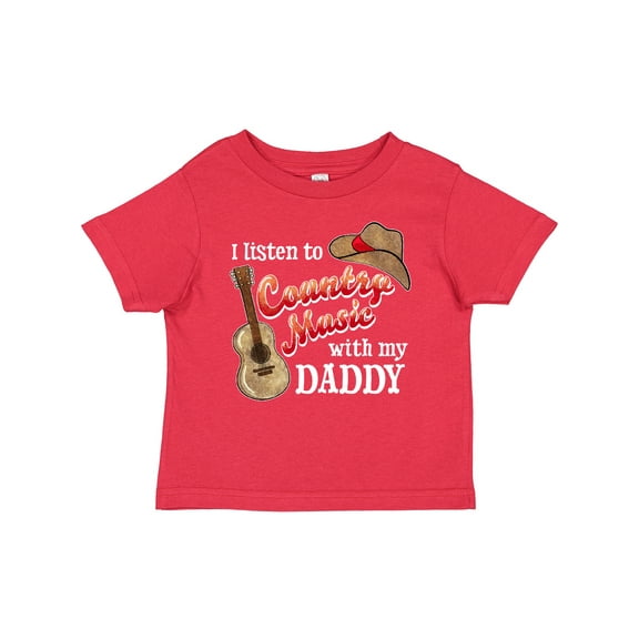 Inktastic I Listen to Country Music with My Daddy Guitar and Hat Boys or Girls Baby T-Shirt