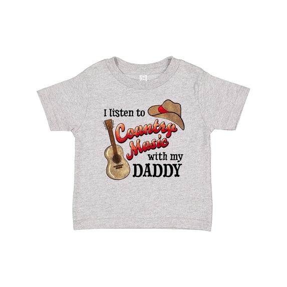 Inktastic I Listen to Country Music with my Daddy Guitar and Hat Boys or Girls Baby T-Shirt