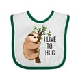 thumbnail image 1 of Inktastic I Live to Hug Cute Sloth on a Branch Boys or Girls Baby Bib, 1 of 4