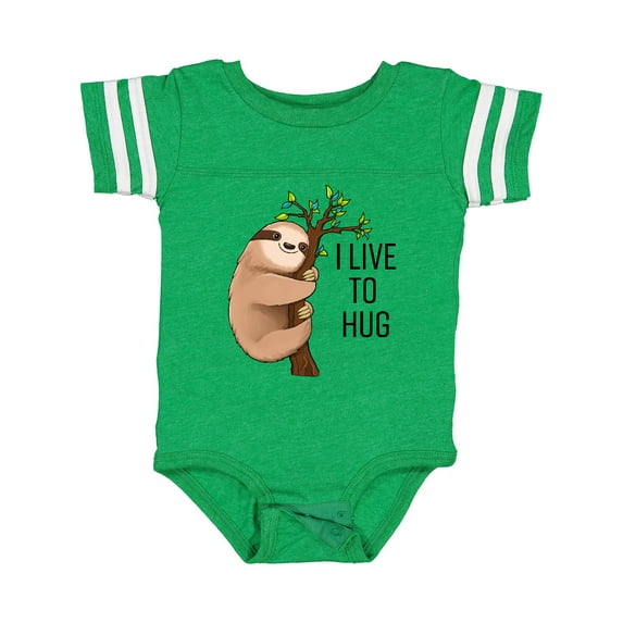 Inktastic I Live to Hug Cute Sloth on a Branch Boys or Girls Baby Bodysuit