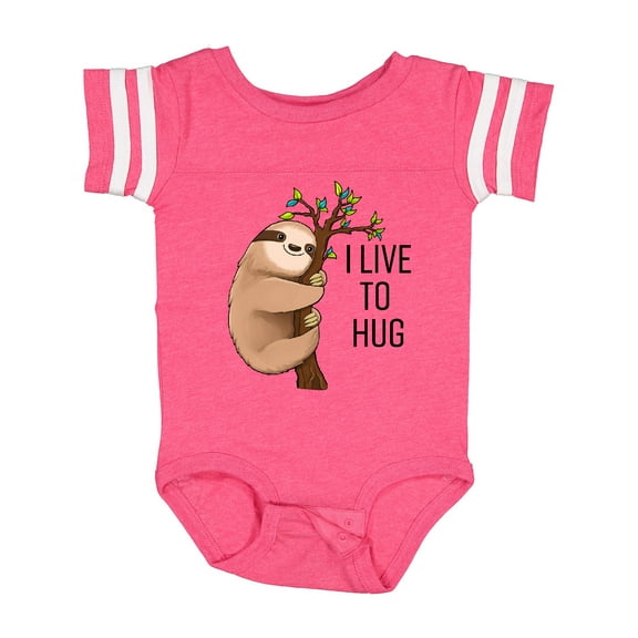 Inktastic I Live to Hug Cute Sloth on a Branch Boys or Girls Baby Bodysuit